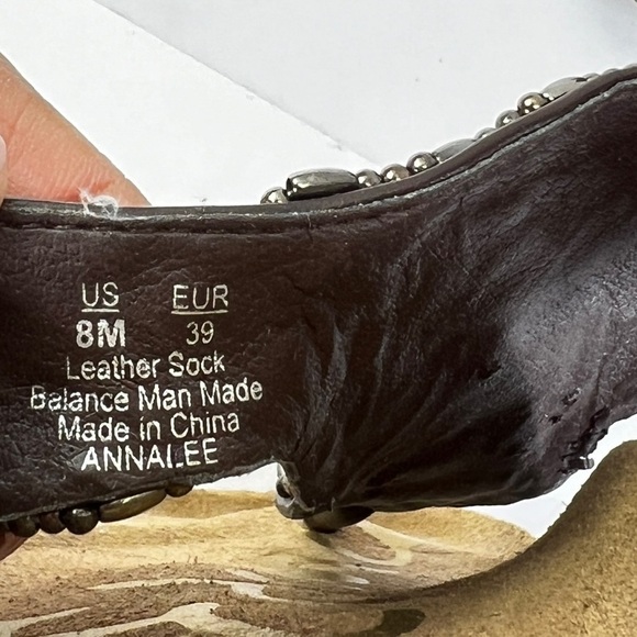 Sam Edelman “Annalee” Sock Leather Beaded Sandals Women’s size 8 - Picture 7 of 7